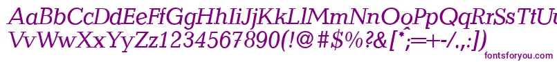 フォントQuantityItalic – 紫色のフォント