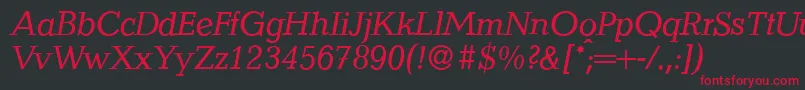 QuantityItalic Font – Red Fonts on Black Background
