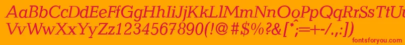 QuantityItalic Font – Red Fonts on Orange Background