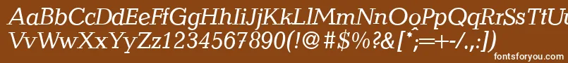 QuantityItalic Font – White Fonts on Brown Background