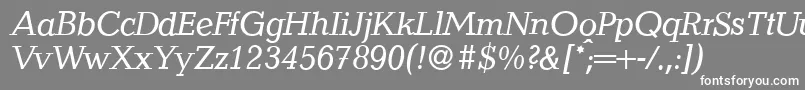 QuantityItalic Font – White Fonts on Gray Background