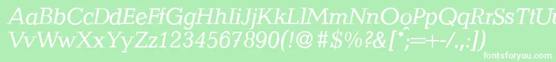QuantityItalic Font – White Fonts on Green Background
