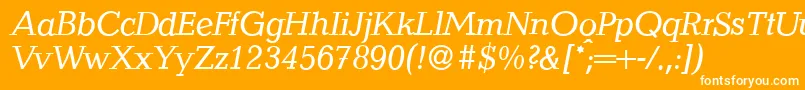 フォントQuantityItalic – オレンジの背景に白い文字