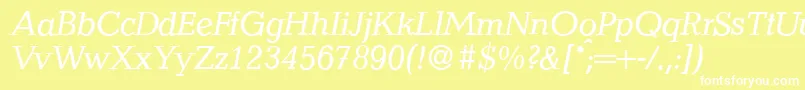 QuantityItalic Font – White Fonts on Yellow Background