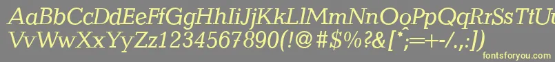 QuantityItalic Font – Yellow Fonts on Gray Background