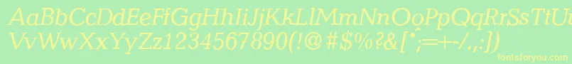 QuantityItalic Font – Yellow Fonts on Green Background