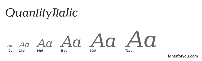 Größen der Schriftart QuantityItalic