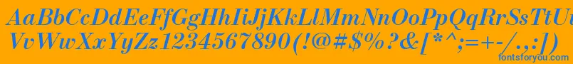 NewstandardcBolditalic Font – Blue Fonts on Orange Background