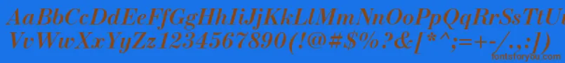 NewstandardcBolditalic Font – Brown Fonts on Blue Background