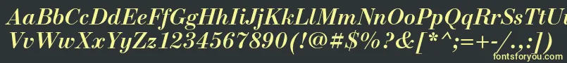 フォントNewstandardcBolditalic – 黒い背景に黄色の文字