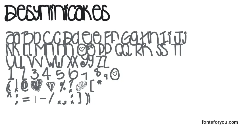 Schriftart Desyminicakes – Alphabet, Zahlen, spezielle Symbole
