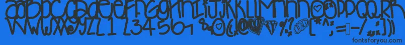 Desyminicakes Font – Black Fonts on Blue Background