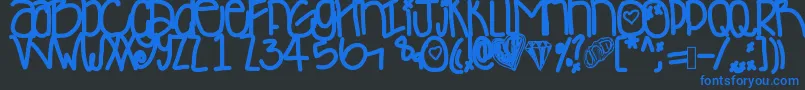 Desyminicakes Font – Blue Fonts on Black Background