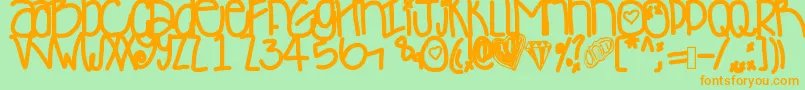 Desyminicakes Font – Orange Fonts on Green Background