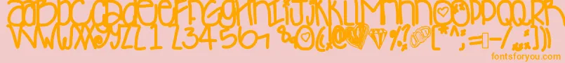 Desyminicakes Font – Orange Fonts on Pink Background