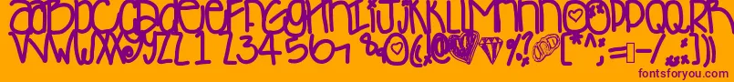 Desyminicakes Font – Purple Fonts on Orange Background