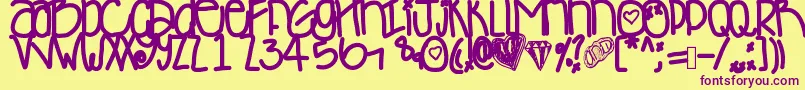 Desyminicakes Font – Purple Fonts on Yellow Background