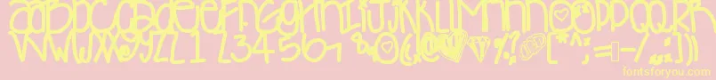 Desyminicakes Font – Yellow Fonts on Pink Background