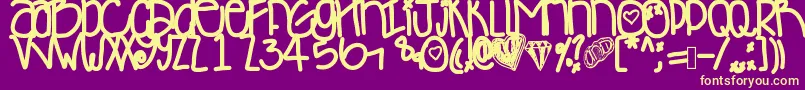 Desyminicakes Font – Yellow Fonts on Purple Background