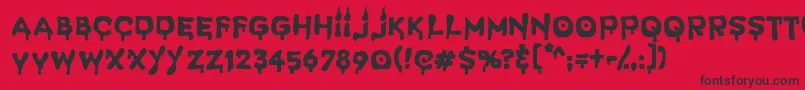 SpookyLight Font – Black Fonts on Red Background