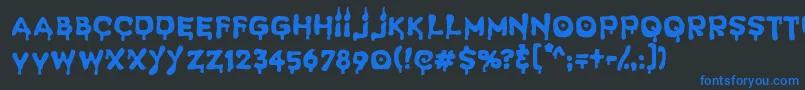 SpookyLight Font – Blue Fonts on Black Background