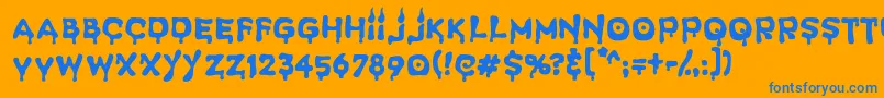 SpookyLight Font – Blue Fonts on Orange Background