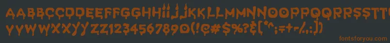 SpookyLight-Schriftart – Braune Schriften auf schwarzem Hintergrund