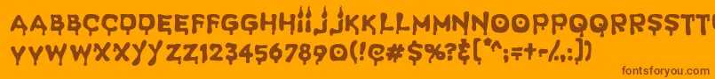 SpookyLight Font – Brown Fonts on Orange Background