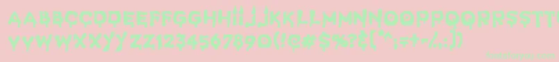 SpookyLight Font – Green Fonts on Pink Background