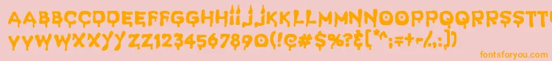 SpookyLight Font – Orange Fonts on Pink Background