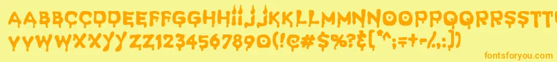 SpookyLight Font – Orange Fonts on Yellow Background