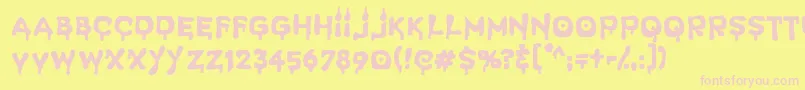 SpookyLight Font – Pink Fonts on Yellow Background