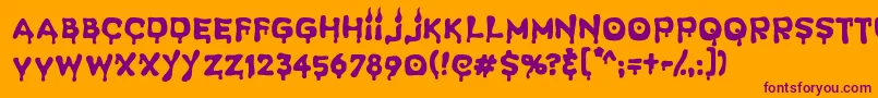 SpookyLight Font – Purple Fonts on Orange Background