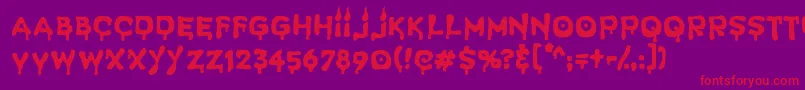 SpookyLight Font – Red Fonts on Purple Background