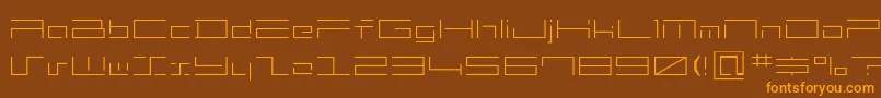 Mh2-Schriftart – Orangefarbene Schriften auf braunem Hintergrund