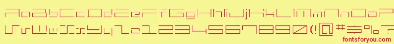 フォントMh2 – 赤い文字の黄色い背景