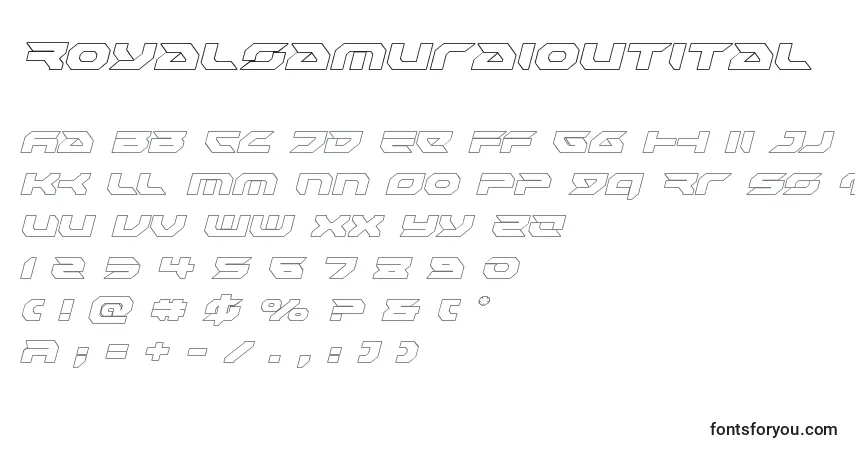 Schriftart Royalsamuraioutital – Alphabet, Zahlen, spezielle Symbole