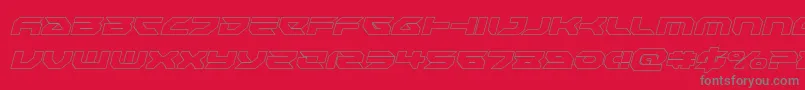 フォントRoyalsamuraioutital – 赤い背景に灰色の文字