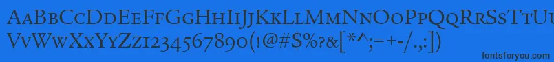 フォントLegacySerifScItcTtBook – 黒い文字の青い背景