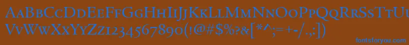 Шрифт LegacySerifScItcTtBook – синие шрифты на коричневом фоне