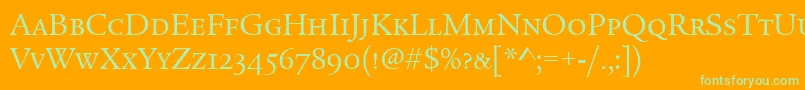 LegacySerifScItcTtBook Font – Green Fonts on Orange Background