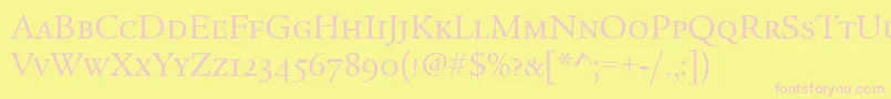 LegacySerifScItcTtBook Font – Pink Fonts on Yellow Background