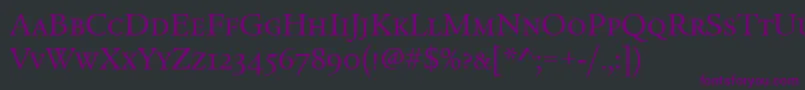 Шрифт LegacySerifScItcTtBook – фиолетовые шрифты на чёрном фоне
