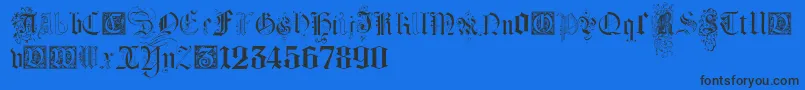 KidnappedAtGermanLandsFour Font – Black Fonts on Blue Background