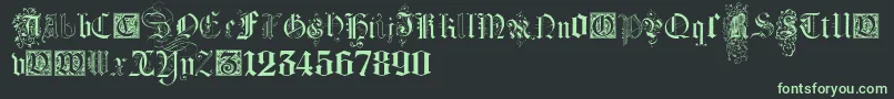 KidnappedAtGermanLandsFour-Schriftart – Grüne Schriften auf schwarzem Hintergrund