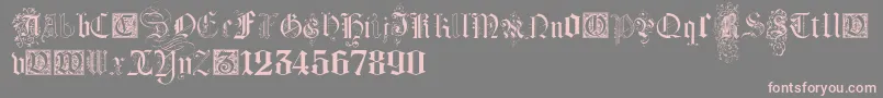 KidnappedAtGermanLandsFour-Schriftart – Rosa Schriften auf grauem Hintergrund