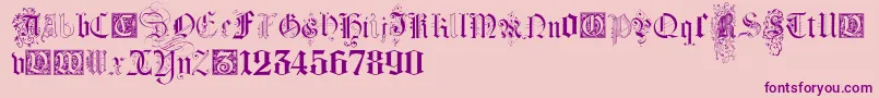 KidnappedAtGermanLandsFour Font – Purple Fonts on Pink Background