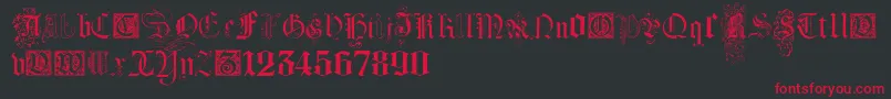 KidnappedAtGermanLandsFour Font – Red Fonts on Black Background