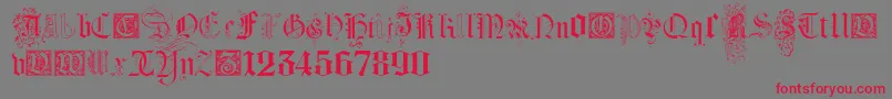 KidnappedAtGermanLandsFour Font – Red Fonts on Gray Background