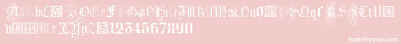 KidnappedAtGermanLandsFour-Schriftart – Weiße Schriften auf rosa Hintergrund